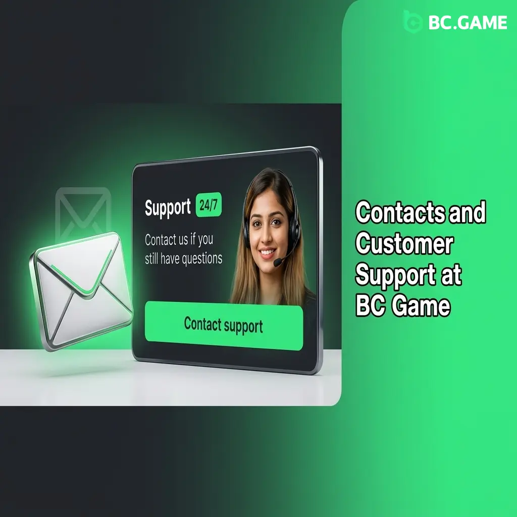 BC Game customer support channels including live chat, email, Telegram, and Help Centre for India players