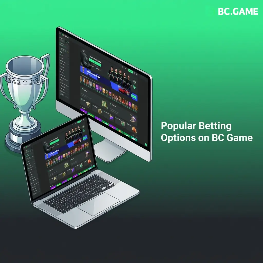 BC Game sportsbook showing pre-match, live in-play, multi-bet, and cash-out betting options across 40+ sports